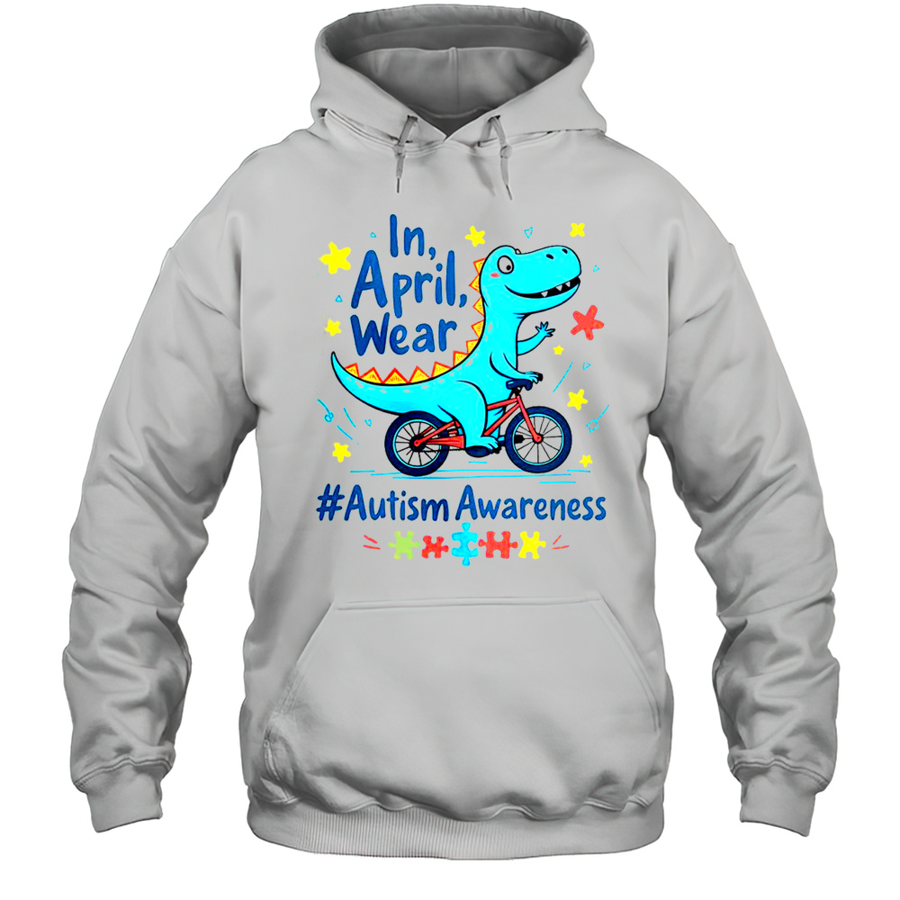 Cute Autism Awareness Dinosaur In April Wear T-Shirt Unisex Hoodie