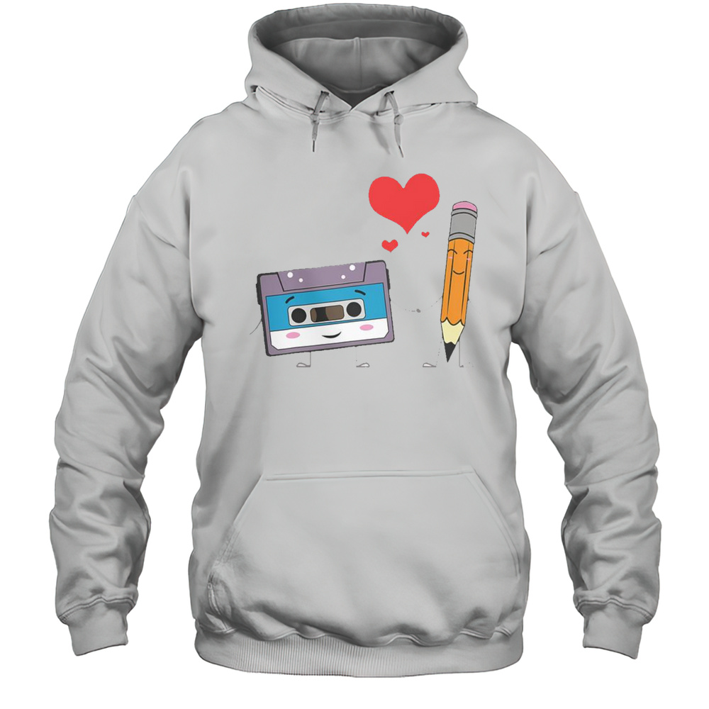 Cute Cassette Tape Pencil Retro Vintage 70s 80s 90s Music T-Shirt Unisex Hoodie