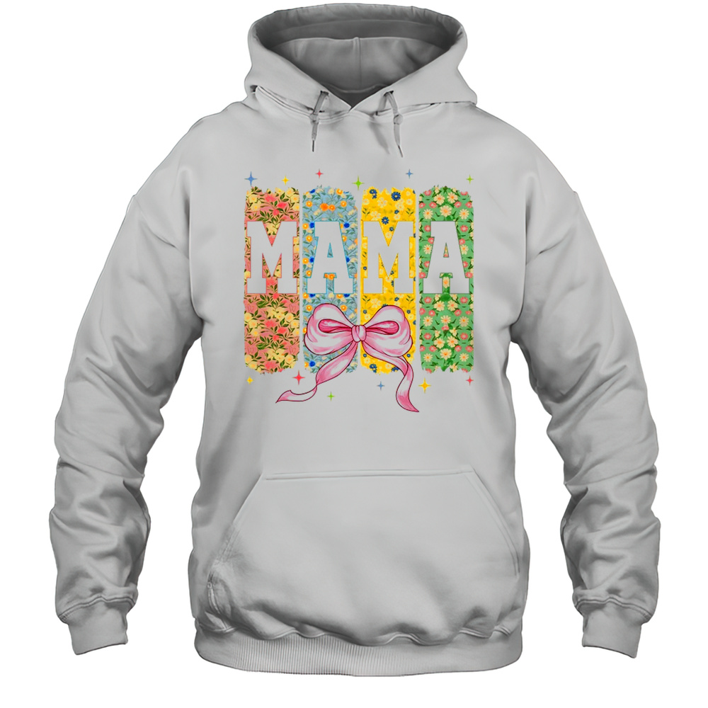 Floral Mama Coquette Bow Mothers Day Mama Floral Spring Boho Shirt Unisex Hoodie