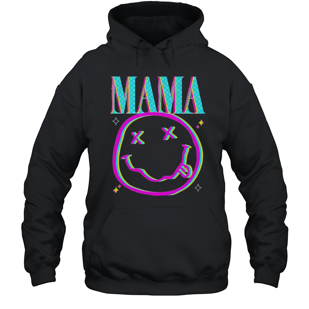 Mama Smiley Face Neon Shirt Unisex Hoodie