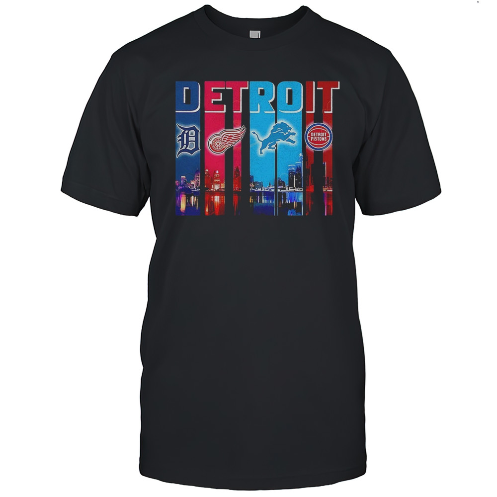Detroit Tigers X Detroit Red Wings X Detroit Lions X Detroit Pistons Logo Shirt