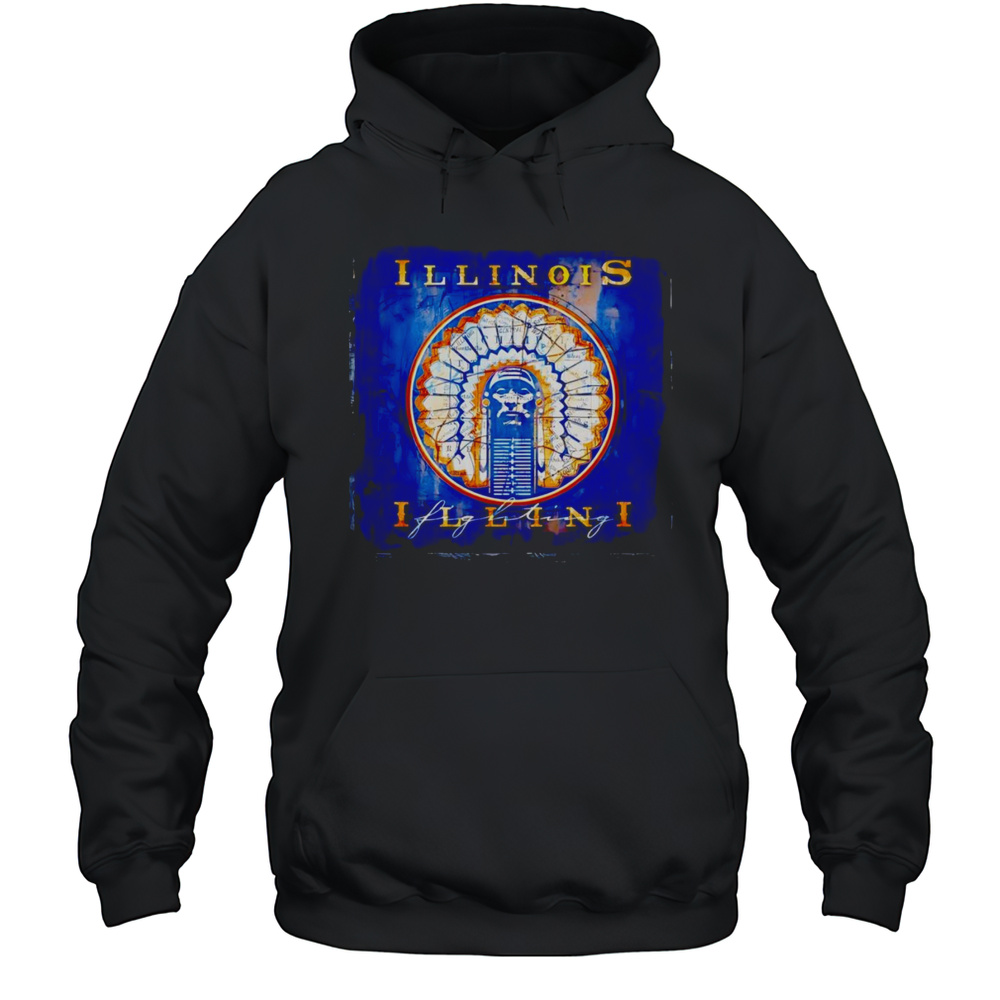 Illinois Illini Map Shirt Unisex Hoodie