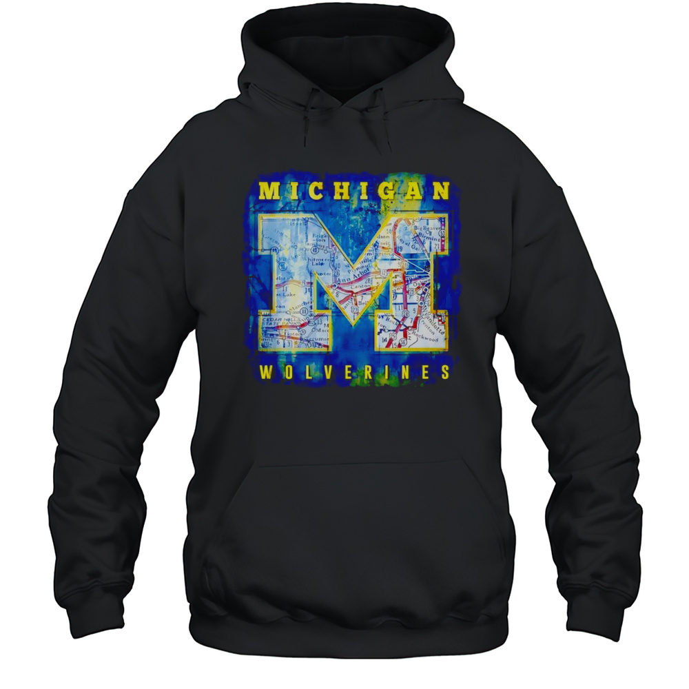 Michigan Wolverines Map Shirt Unisex Hoodie