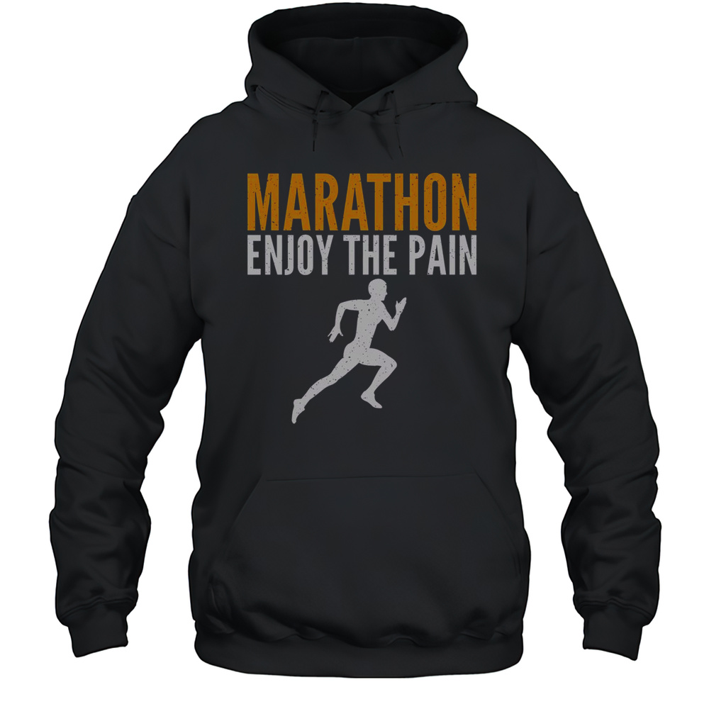 Official Marathon Enjoy The Pain Running Half Marathon Marathoner T-Shirt Unisex Hoodie