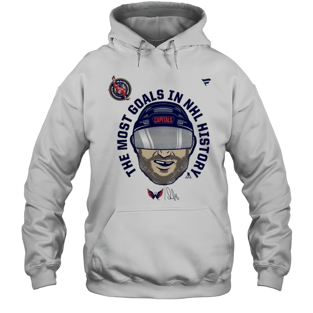 Alexander Ovechkin Washington Capitals NHL All-Time Leading Goal Scorer GR8 Caricature Shirt Unisex Hoodie