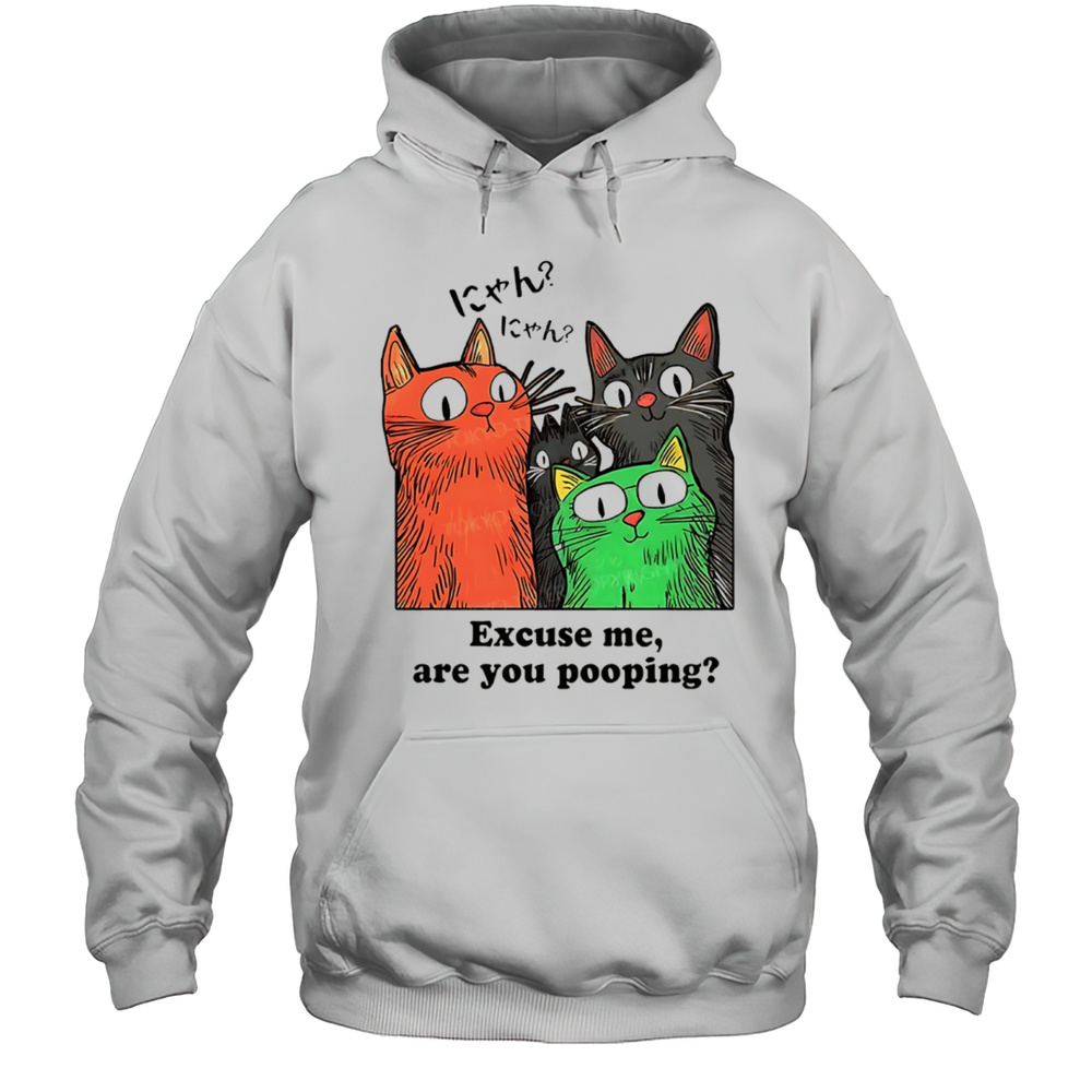 Cats Excuse Me Are You Pooping Shirt Unisex Hoodie