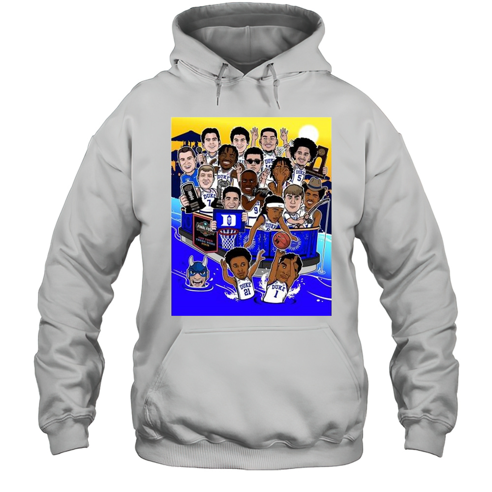 Duke Blue Devils Mens Basketball The Road Ends Here NCAA Final Four ANd Then There Were Four Caricatures T-shirt Unisex Hoodie