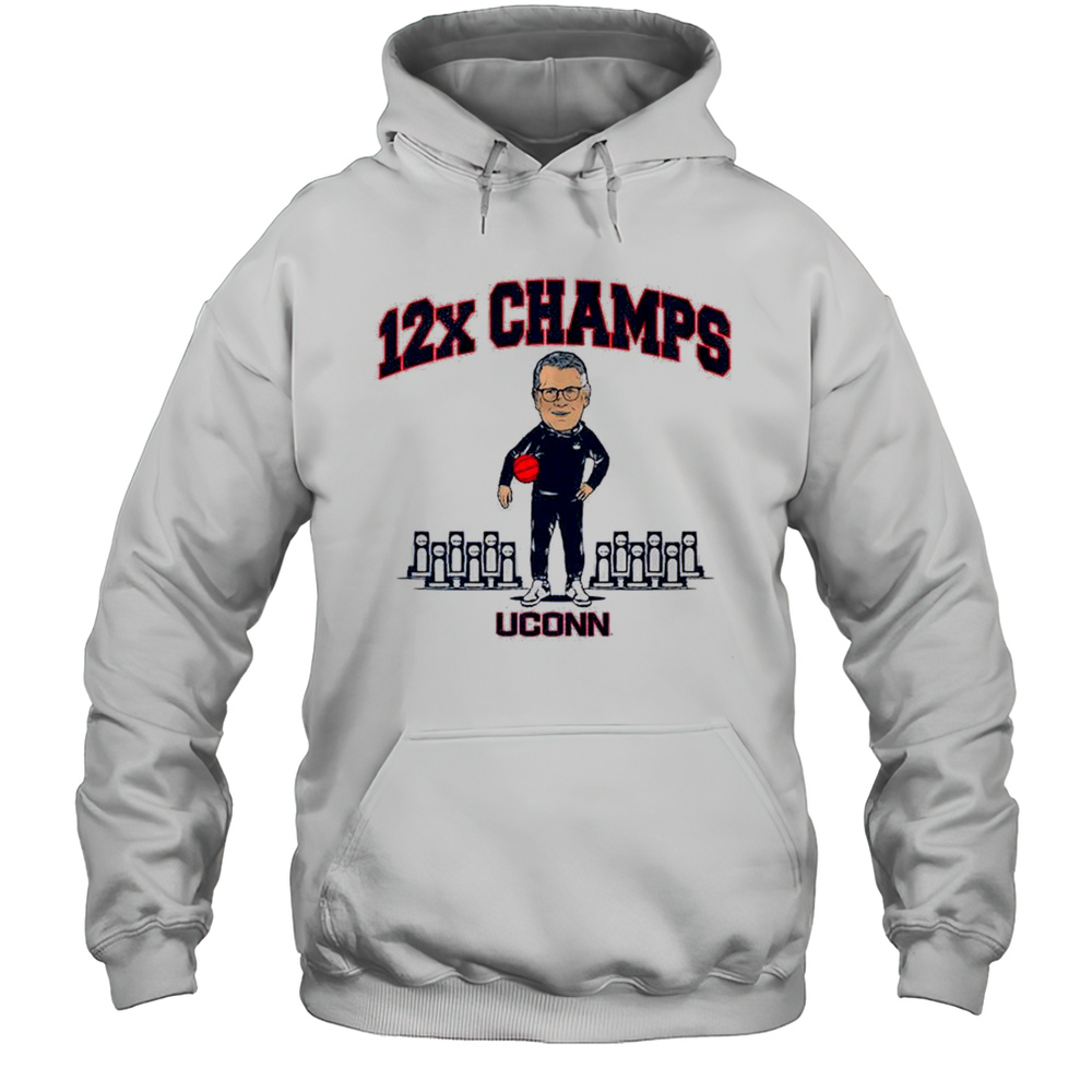 Geno Auriemma 12x Champ Caricature UConn Huskies Womens Basketball Defeats South Carolina T-shirt Unisex Hoodie