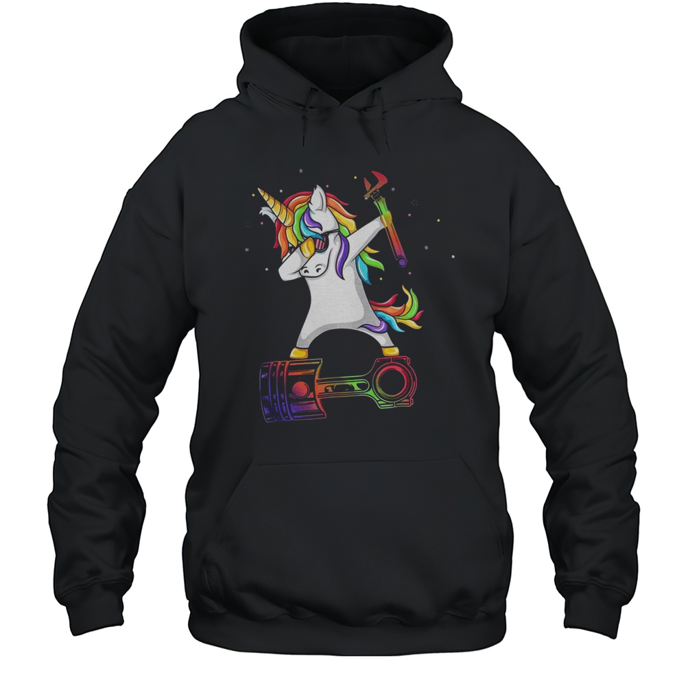 Mechanic Dabbing Unicorn T-Shirt Unisex Hoodie