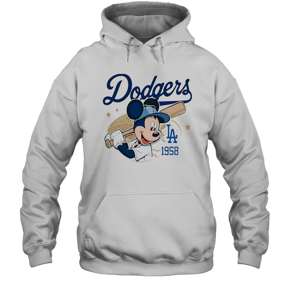 Mickey Mouse Dodgers 1958 Baseball Funny Shirt Unisex Hoodie