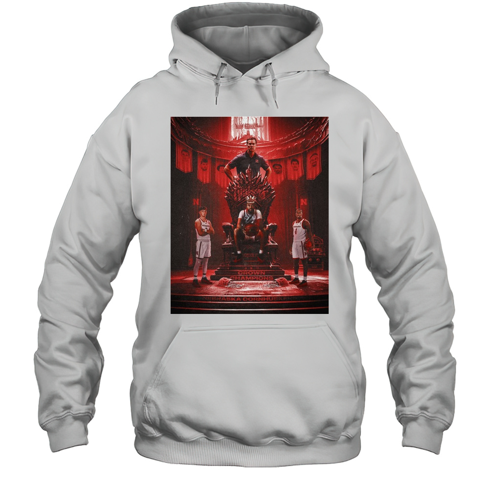 Nebraska Cornhuskers College Basketball Crown Champions The Rightful Kings Poster T-shirt Unisex Hoodie