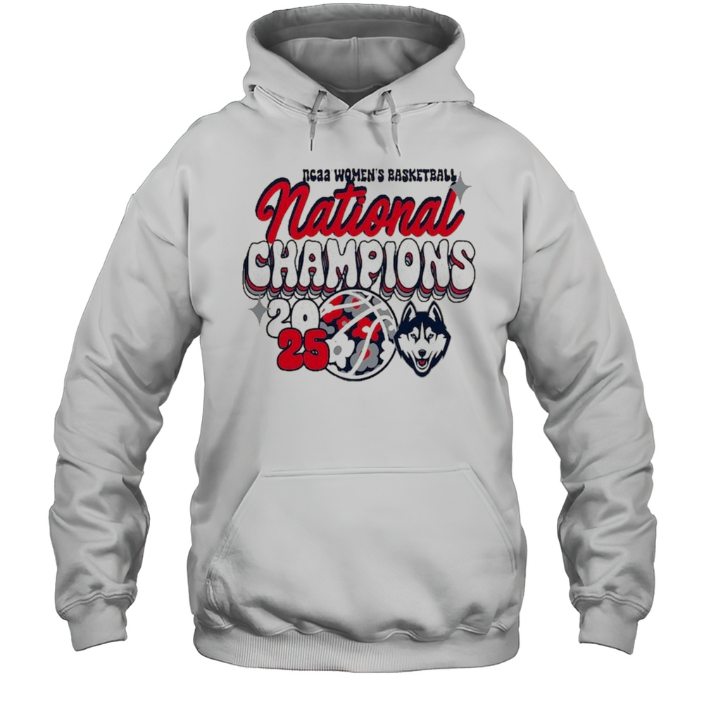 UConn Huskies Win South Carolina Gamecocks NCAA Womens Basketball National Championship 2025 Pattern Ball Logo T-shirt Unisex Hoodie