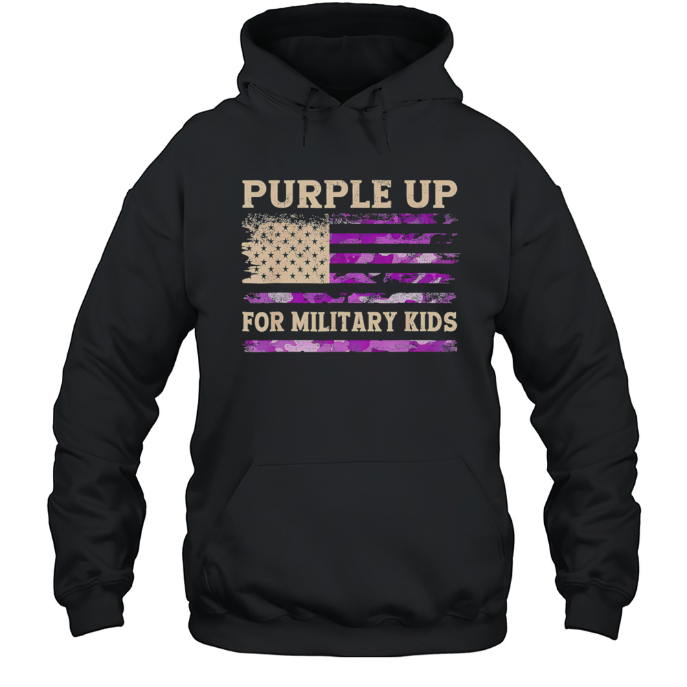 Urple Up For Military Kids Flag Shirt Unisex Hoodie