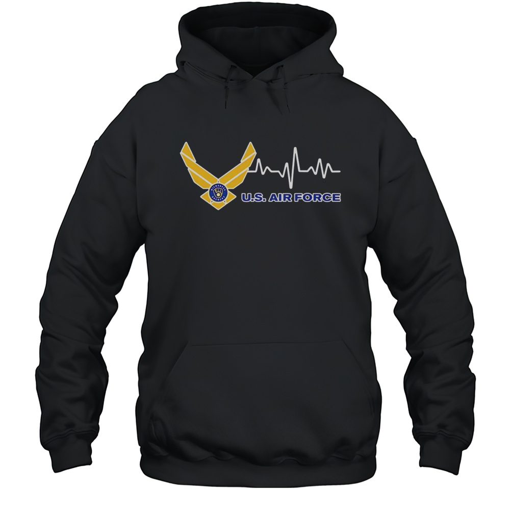 US Air Force Heartbeat Milwaukee Brewers Shirt Unisex Hoodie