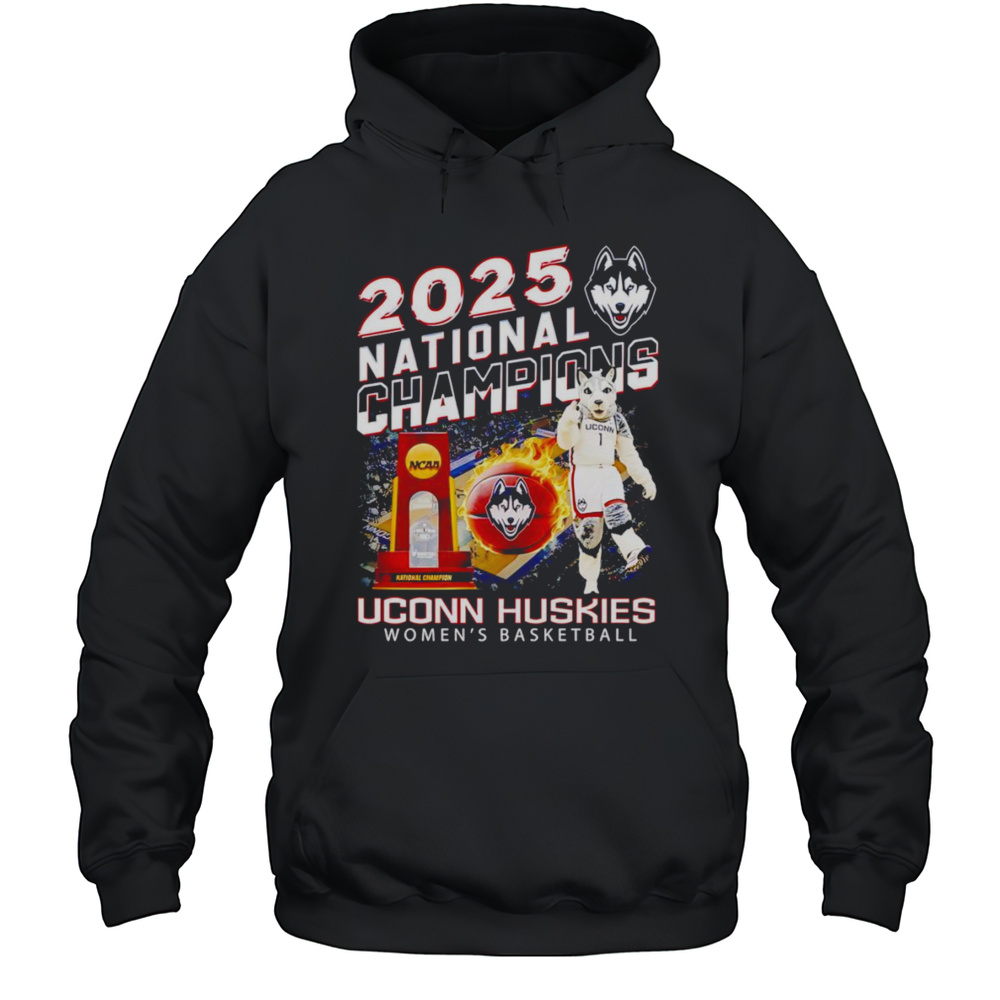 2025 National Champions UConn Huskies Womens Basketball Mascot Shirt Unisex Hoodie