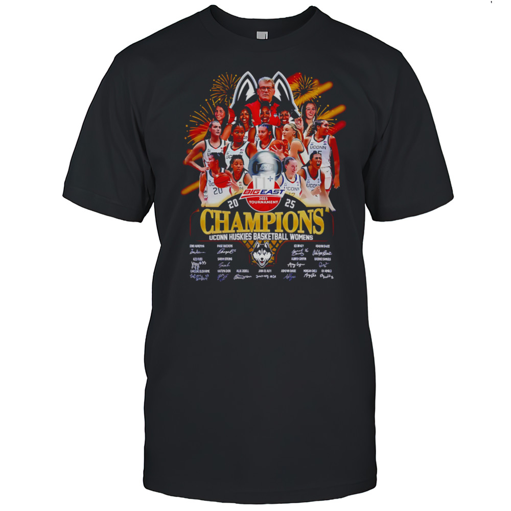 Big East Tournament 2025 Champions UConn Huskies Womens Basketball Shirt