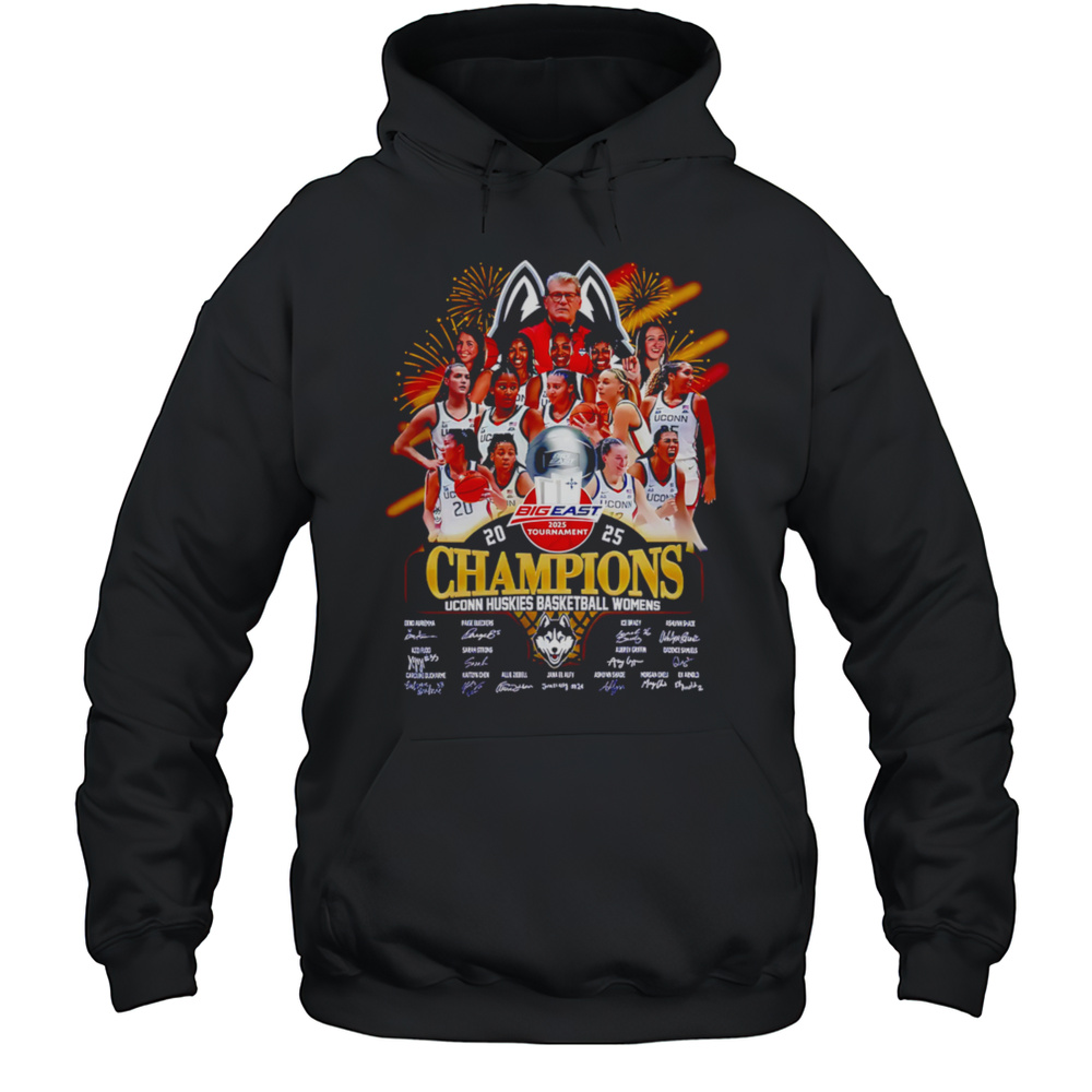 Big East Tournament 2025 Champions UConn Huskies Womens Basketball Shirt Unisex Hoodie