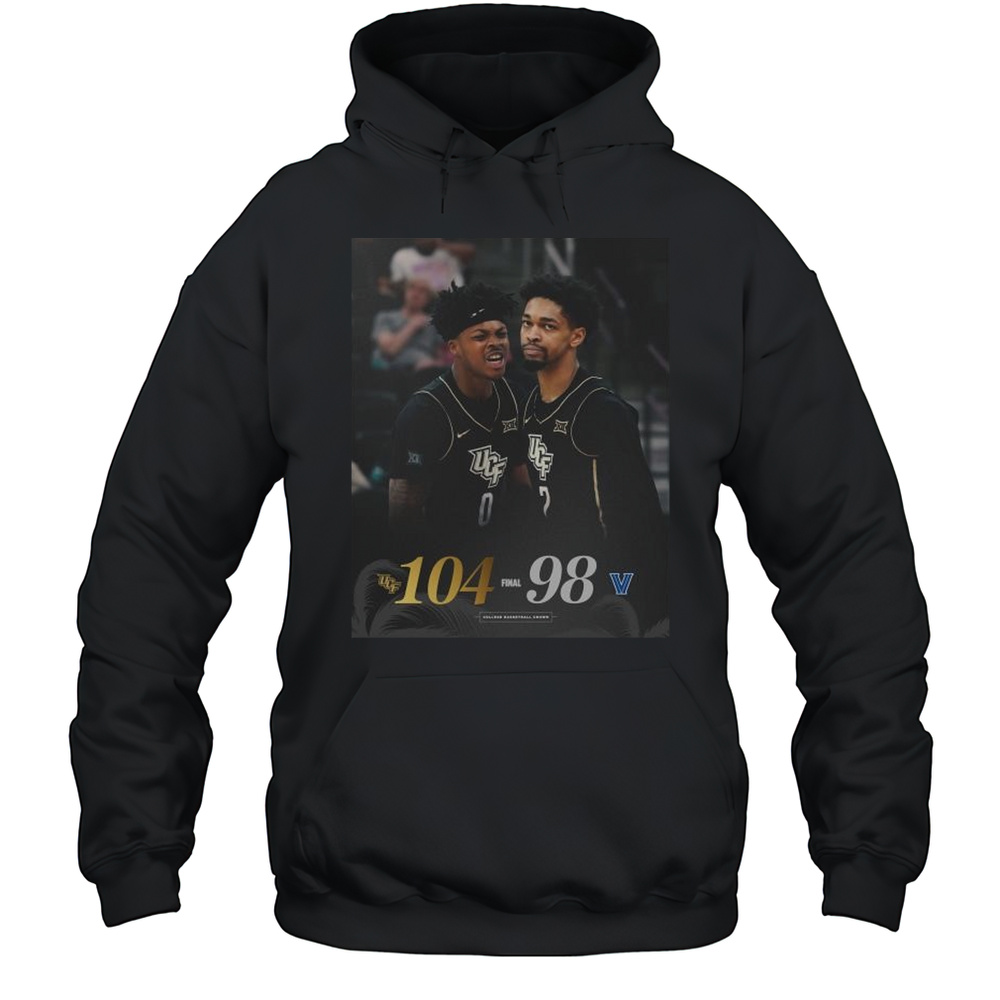College Basketball Crown UCF Knights Mens Basketball Win 104-98 Villanova Wildcats Final Score April 5 2025 T-shirt Unisex Hoodie