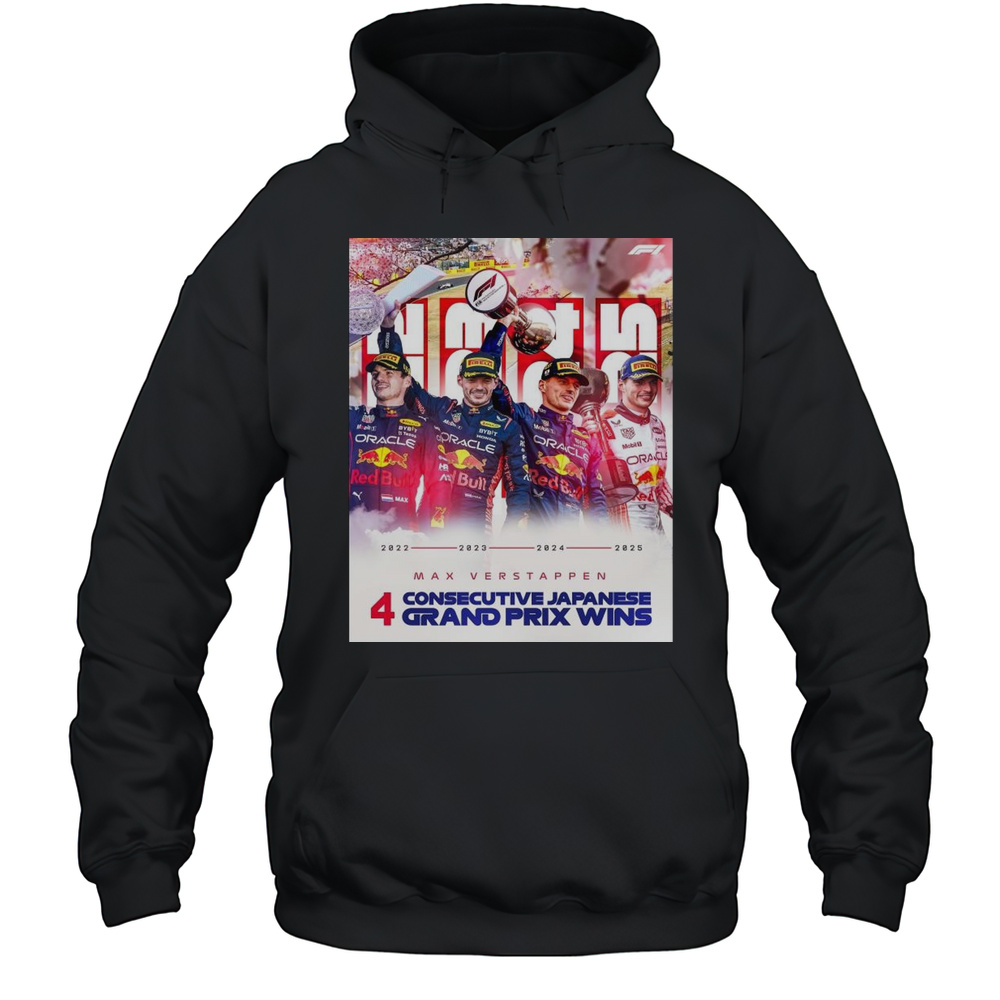 Congrats Formula 1 Max Verstappen 4 Consecutive Japanese Grand Prix Wins At Suzuka 2025 T-shirt Unisex Hoodie
