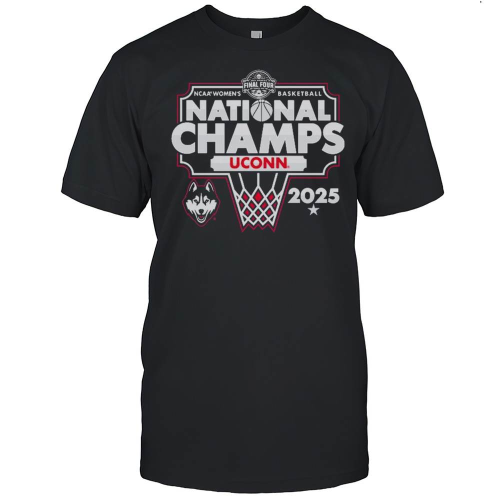 Final Four UConn Huskies Win South Carolina Gamecocks NCAA Womens Basketball National Championship 2025 Logo T-shirt