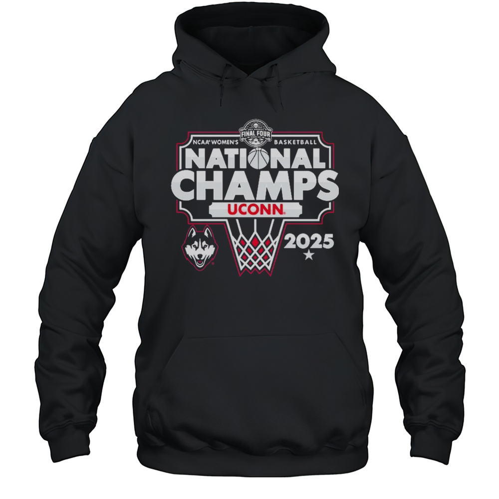 Final Four UConn Huskies Win South Carolina Gamecocks NCAA Womens Basketball National Championship 2025 Logo T-shirt Unisex Hoodie