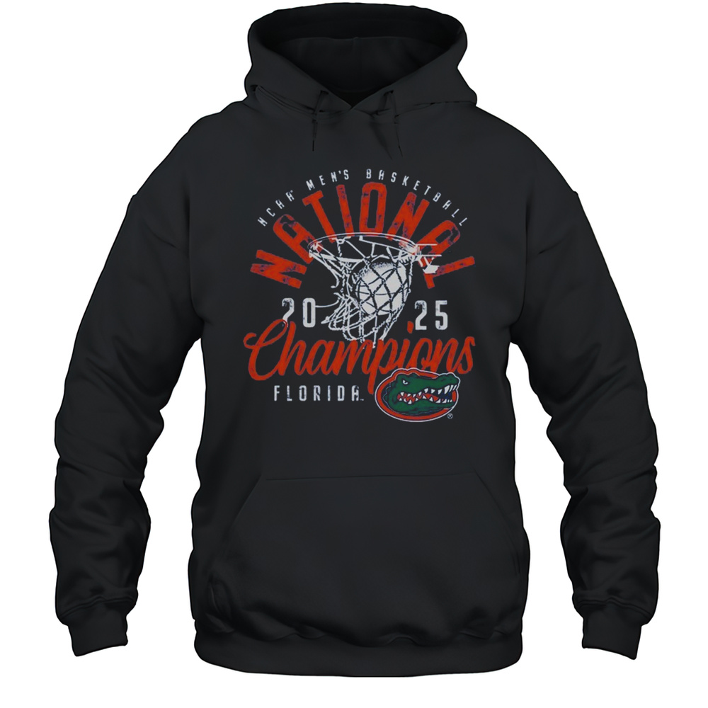 Florida Gators 2025 NCAA Mens Basketball National Champions Distressed Net Shirt Unisex Hoodie