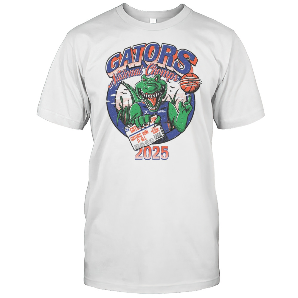 Florida Gators Beat Houston Cougars National Chomps Gators Win It All 2025 NCAA National Champs Mascot T-shirt