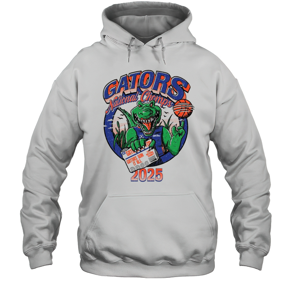 Florida Gators Beat Houston Cougars National Chomps Gators Win It All 2025 NCAA National Champs Mascot T-shirt Unisex Hoodie