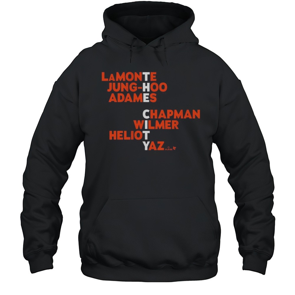 MLB San Francisco Giants The City Names 2025 Lamonte Jung-Hoo Adames Chapman Wilmer Heliot Yaz T-shirt Unisex Hoodie