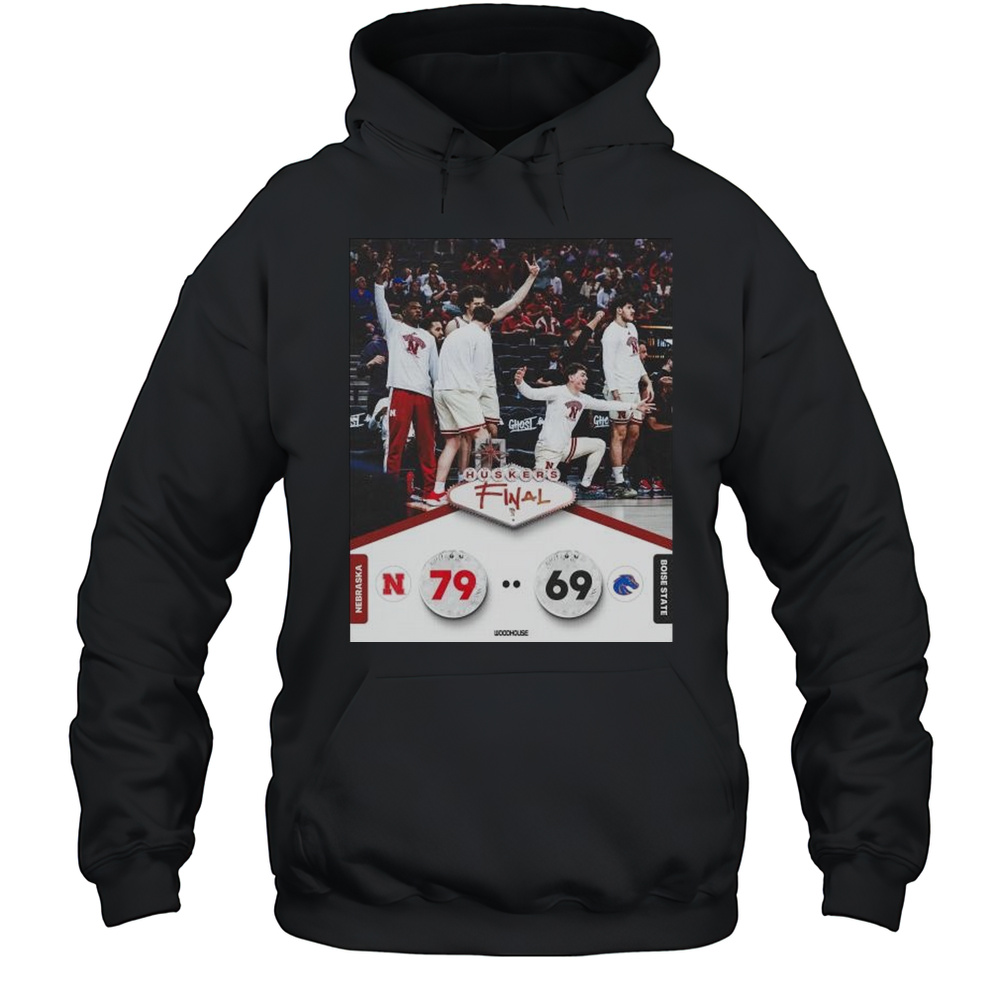 Nebraska Cornhuskers Mens Basketball Win 79-69 Boise State Broncos Final Score April 5 2025 NCAA T-shirt Unisex Hoodie