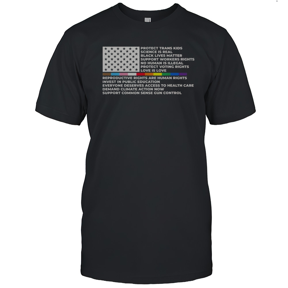 Official Protect Trans Kids Black Lives Matter Supporting Not Brain Worms America Flag LGBTQ T-Shirt Official Protect Trans Kids Black Lives Matter Supporting Not Brain Worms America Flag LGBTQ T-Shirt