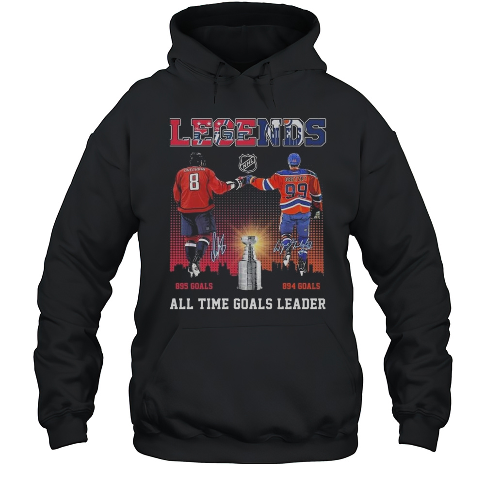 Ovechkin And Gretzky Legends NHL All Time Goals Leader Signatures 2025 Shirt Unisex Hoodie