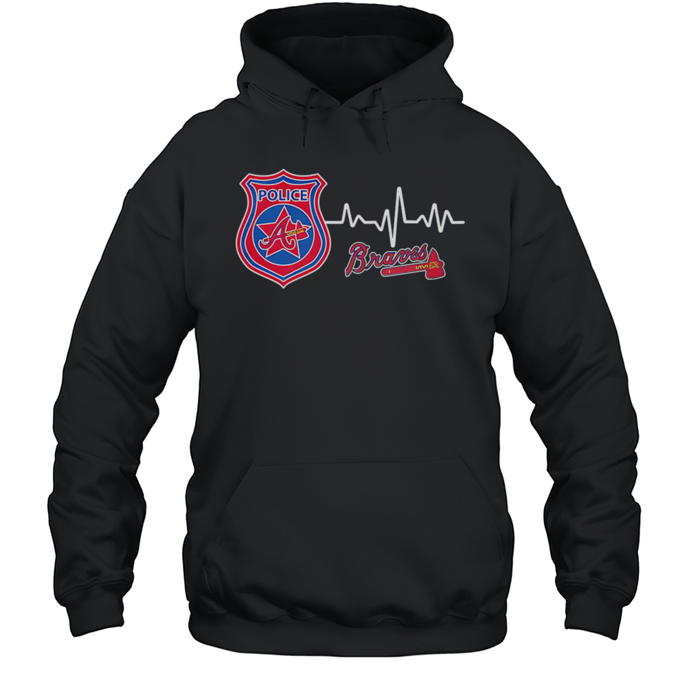 Police Heart Rate Atlanta Braves Shirt Unisex Hoodie
