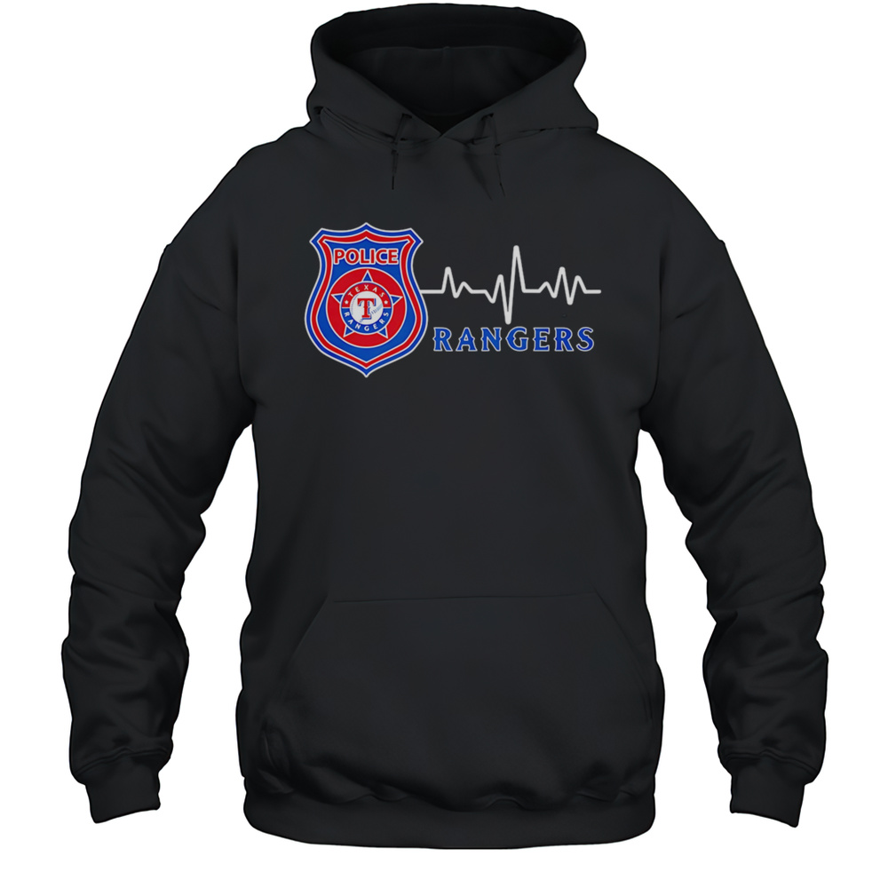 Police Heart Rate Texas Rangers Shirt Unisex Hoodie