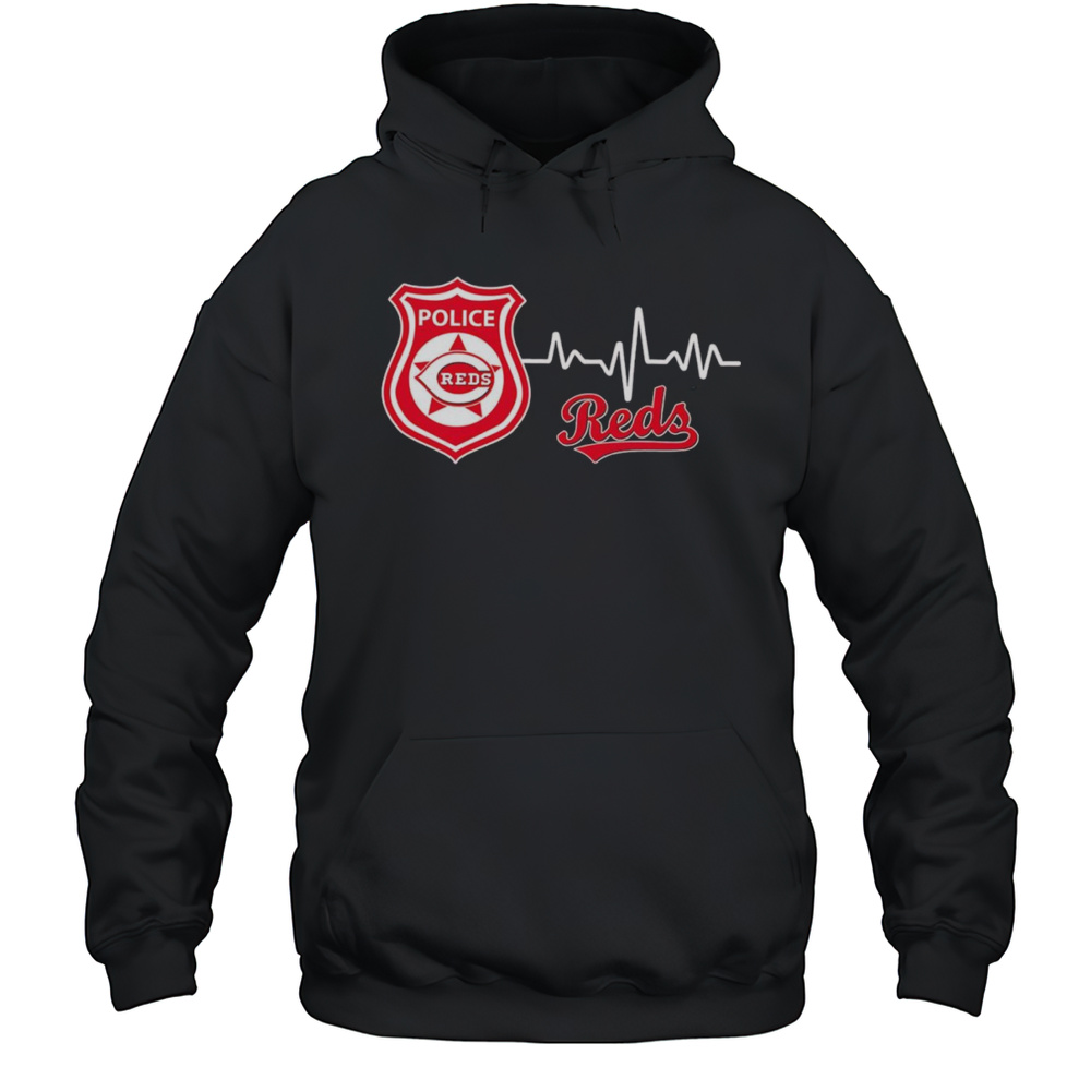 Police Heartbeat Cincinnati Reds Logo Shirt Unisex Hoodie