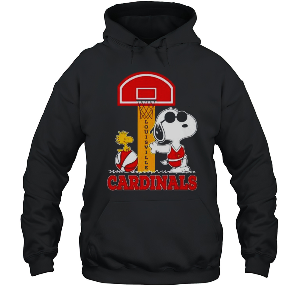 Snoopy And Woodstock Louisville Cardinals Basketball Shirt Unisex Hoodie