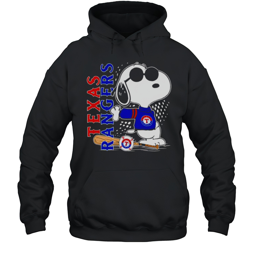 Snoopy Pose Texas Rangers Baseball Shirt Unisex Hoodie