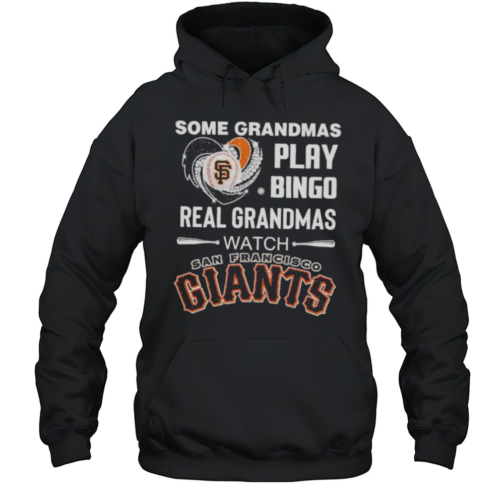 Some Grandpas Play Bingo Real Grandpas Watch San Francisco Giants Diamond Heart T Shirts Unisex Hoodie