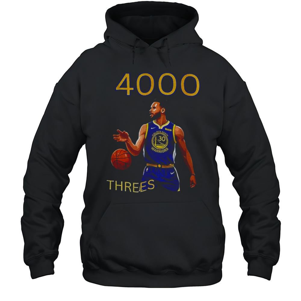 Stephen Curry Golden State Warriors Basketball 4000 Threes Shirt Unisex Hoodie
