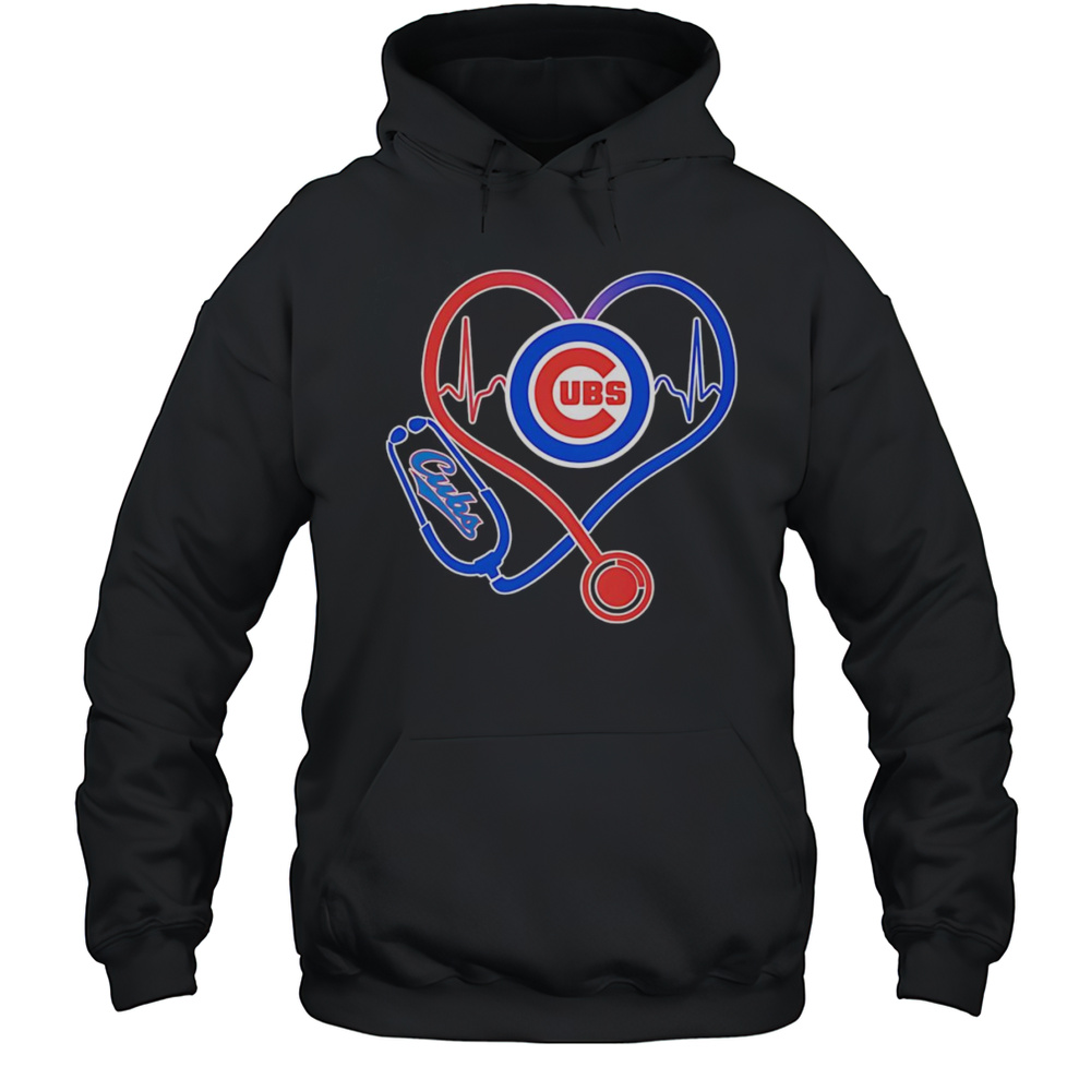 Stethoscope Heartbeat Chicago Cubs Shirt Unisex Hoodie