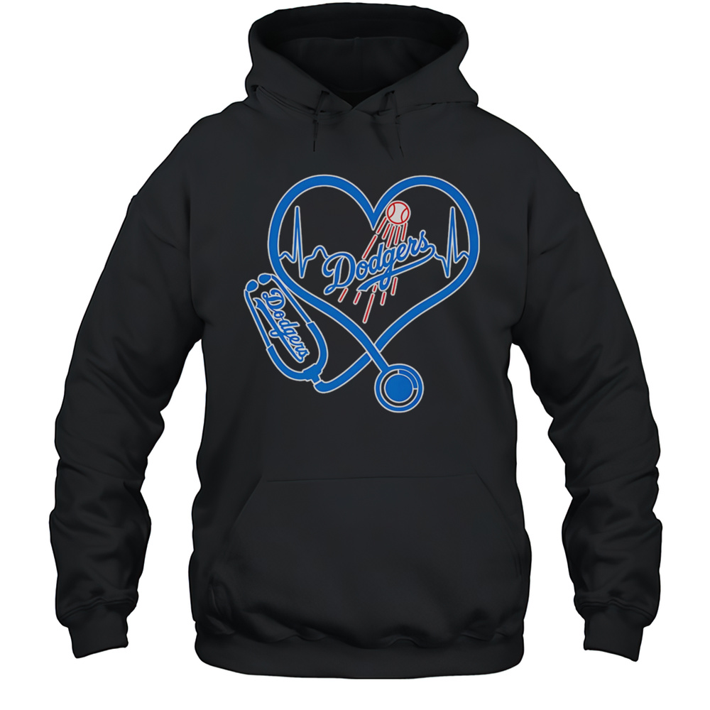 Stethoscope Heartbeat Los Angeles Dodgers Shirt Unisex Hoodie