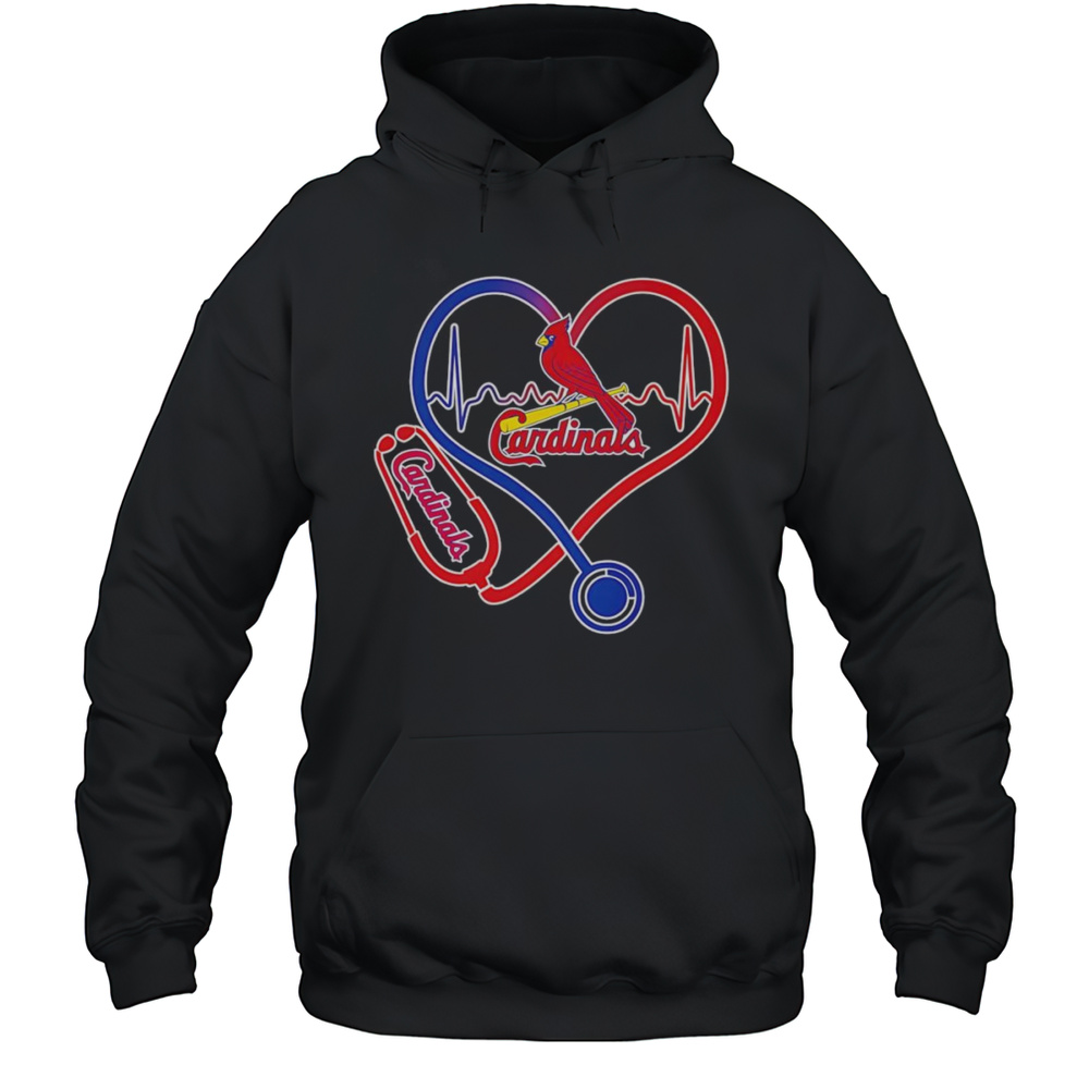 Stethoscope Heartbeat St Louis Cardinals Shirt Unisex Hoodie