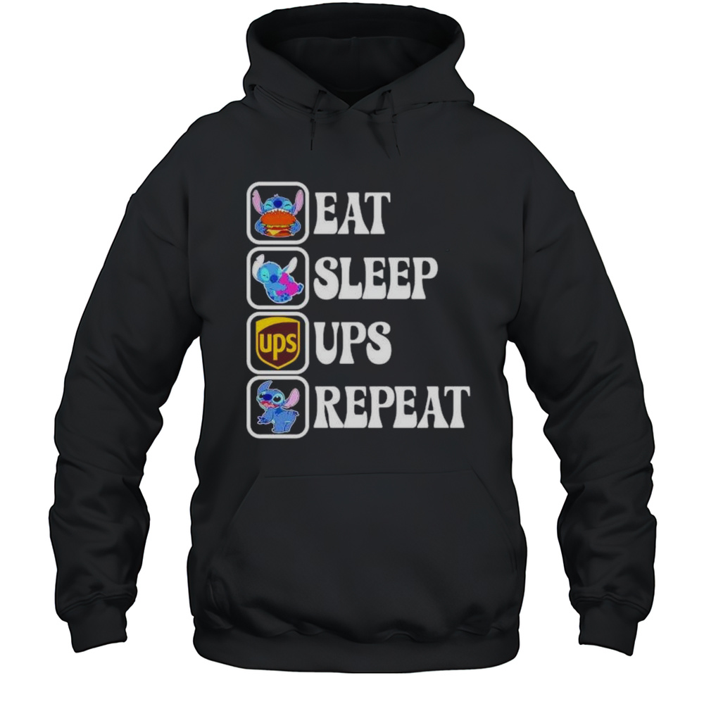 Stitch Eat Sleep UPS Repeat Shirt Unisex Hoodie