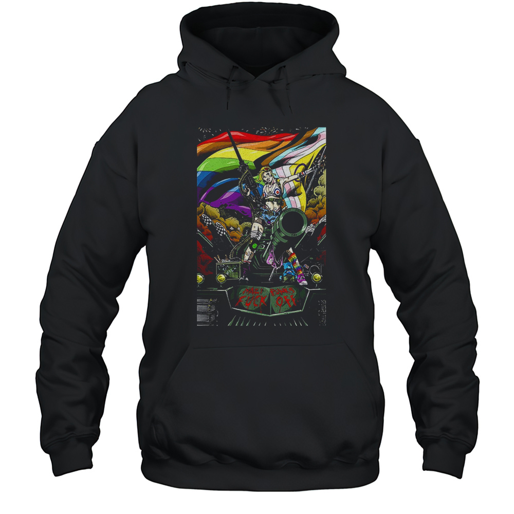 Tank Girl Pride Flag Anarchist Gay Lesbian Trans Bisexual Shirt Unisex Hoodie