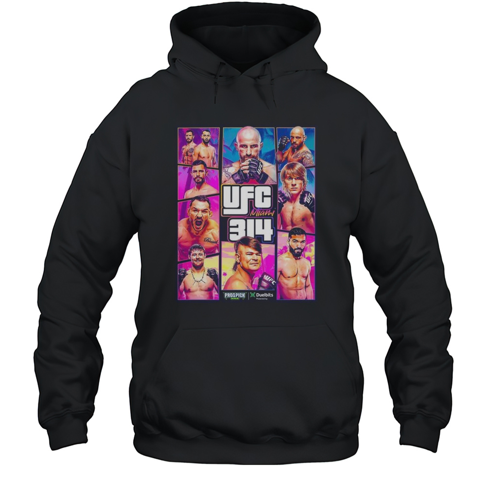 UFC 314 Miami Alexander Volkanovski Yair Rodriguez Michael Chandler Bryce Mitchell Graphics 2025 T-shirt Unisex Hoodie