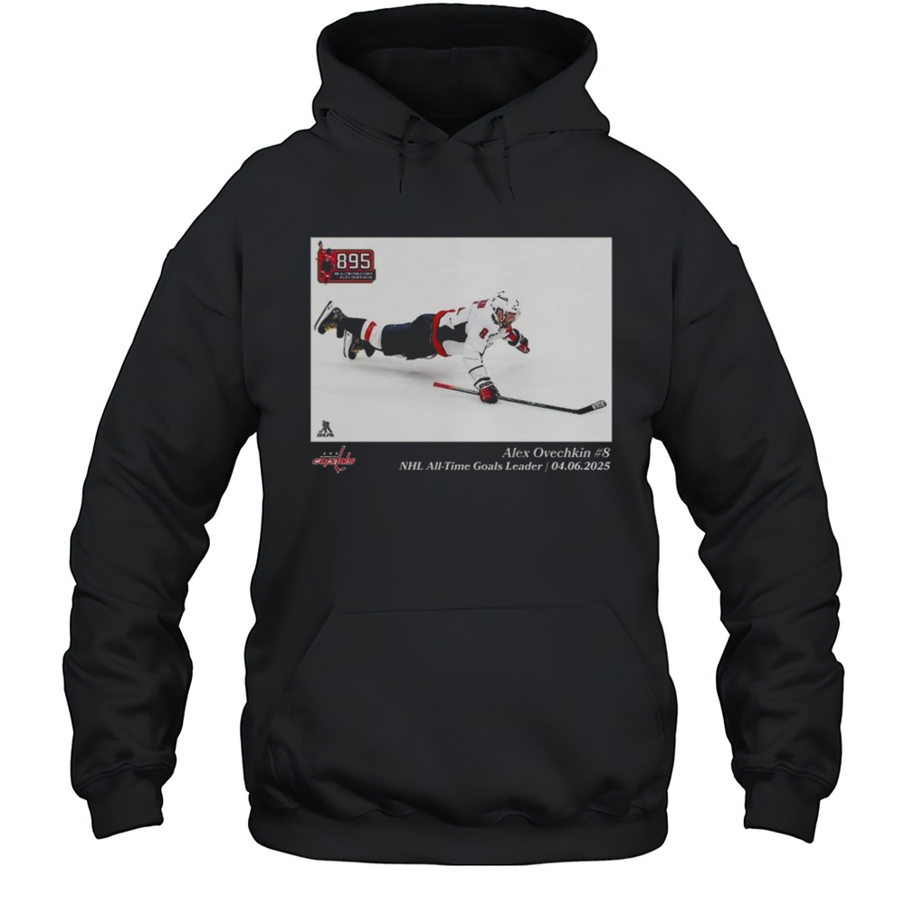 Alexander Ovechkin Washington Capitals NHL All-Time Goals Leader Flash Feature 2025 Shirt Unisex Hoodie