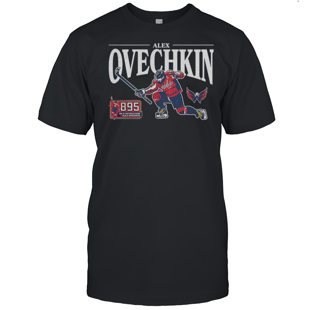 Alexander Ovechkin Washington Capitals NHL All-Time Leading Goal Scorer 895 Celebration Shirt Alexander Ovechkin Washington Capitals NHL All-Time Leading Goal Scorer 895 Celebration Shirt