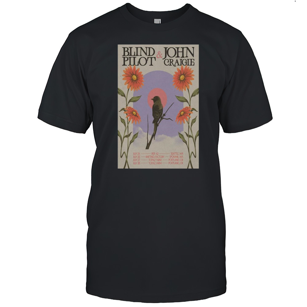 Blind Pilot  John Cratgie July 24-26 2025 Tour T-shirt