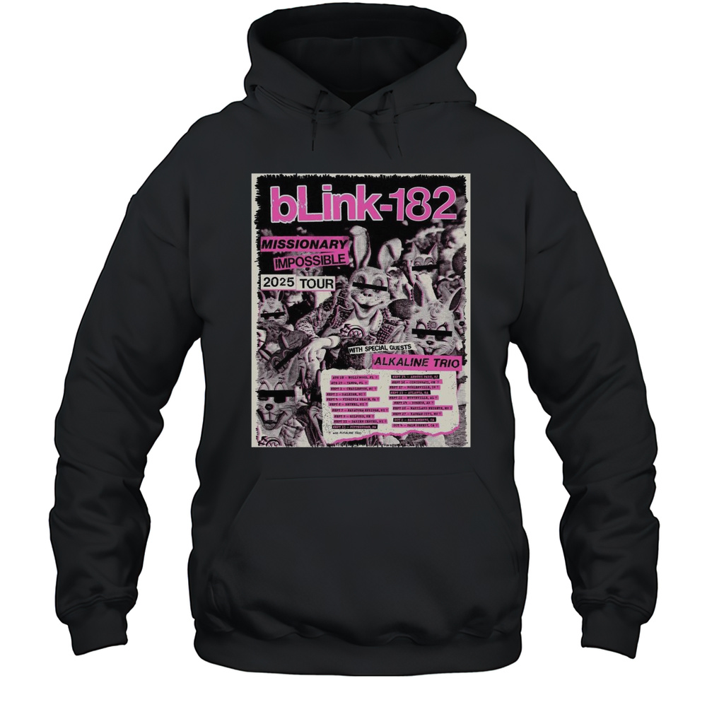 Blink-182 Missionary Impossible Tour 2025 With Special Guests Alkaline Trio Aug 28 Hollywood Fl T-shirt Unisex Hoodie