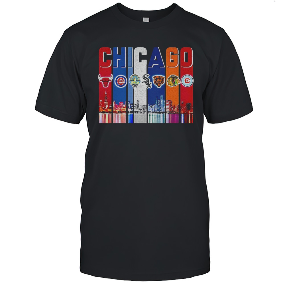 Chicago Sports Teams Collage Skyline Shirt